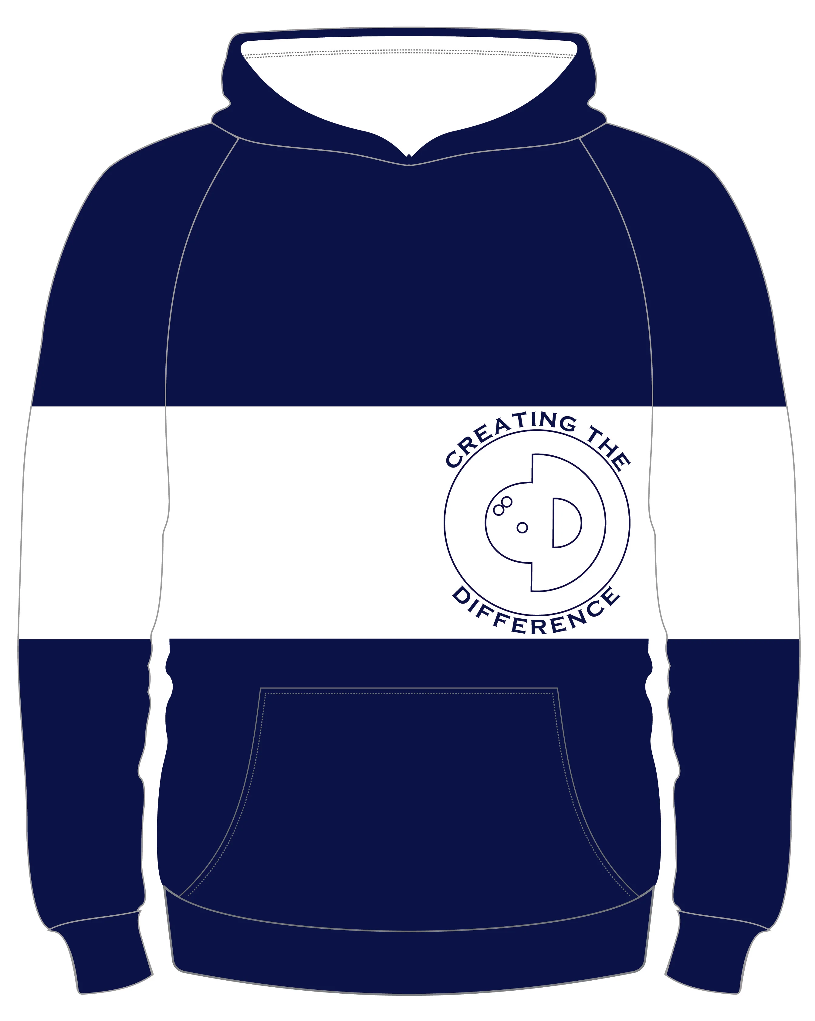 Tri-Stripe Navy Hoodie
